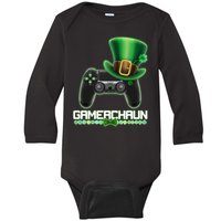 Cool St Patrick's Day Gamerchaun Game Controller Leprechaun Baby Long Sleeve Bodysuit