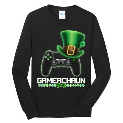 Cool St Patrick's Day Gamerchaun Game Controller Leprechaun Tall Long Sleeve T-Shirt