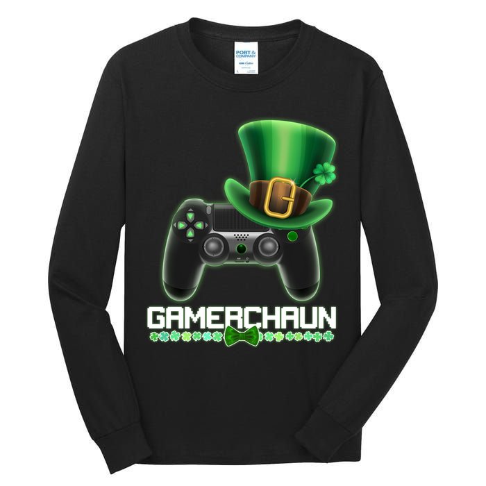 Cool St Patrick's Day Gamerchaun Game Controller Leprechaun Tall Long Sleeve T-Shirt