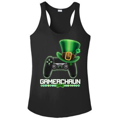 Cool St Patrick's Day Gamerchaun Game Controller Leprechaun Ladies PosiCharge Competitor Racerback Tank