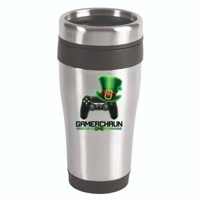 Cool St Patrick's Day Gamerchaun Game Controller Leprechaun 16oz Travel Tumbler