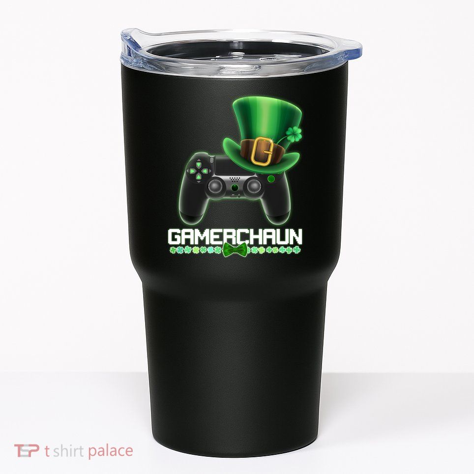 Cool St Patrick's Day Gamerchaun Game Controller Leprechaun Tumbler