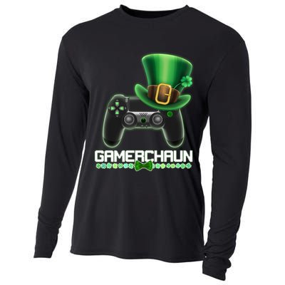 Cool St Patrick's Day Gamerchaun Game Controller Leprechaun Cooling Performance Long Sleeve Crew
