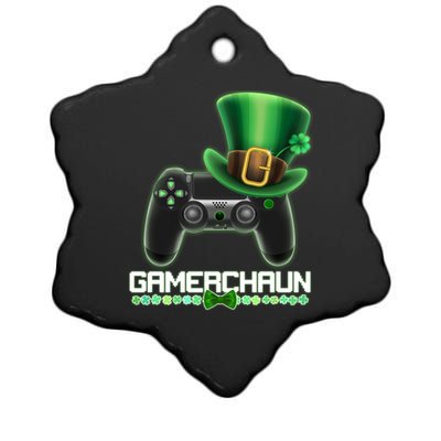 Cool St Patrick's Day Gamerchaun Game Controller Leprechaun Ceramic Star Ornament