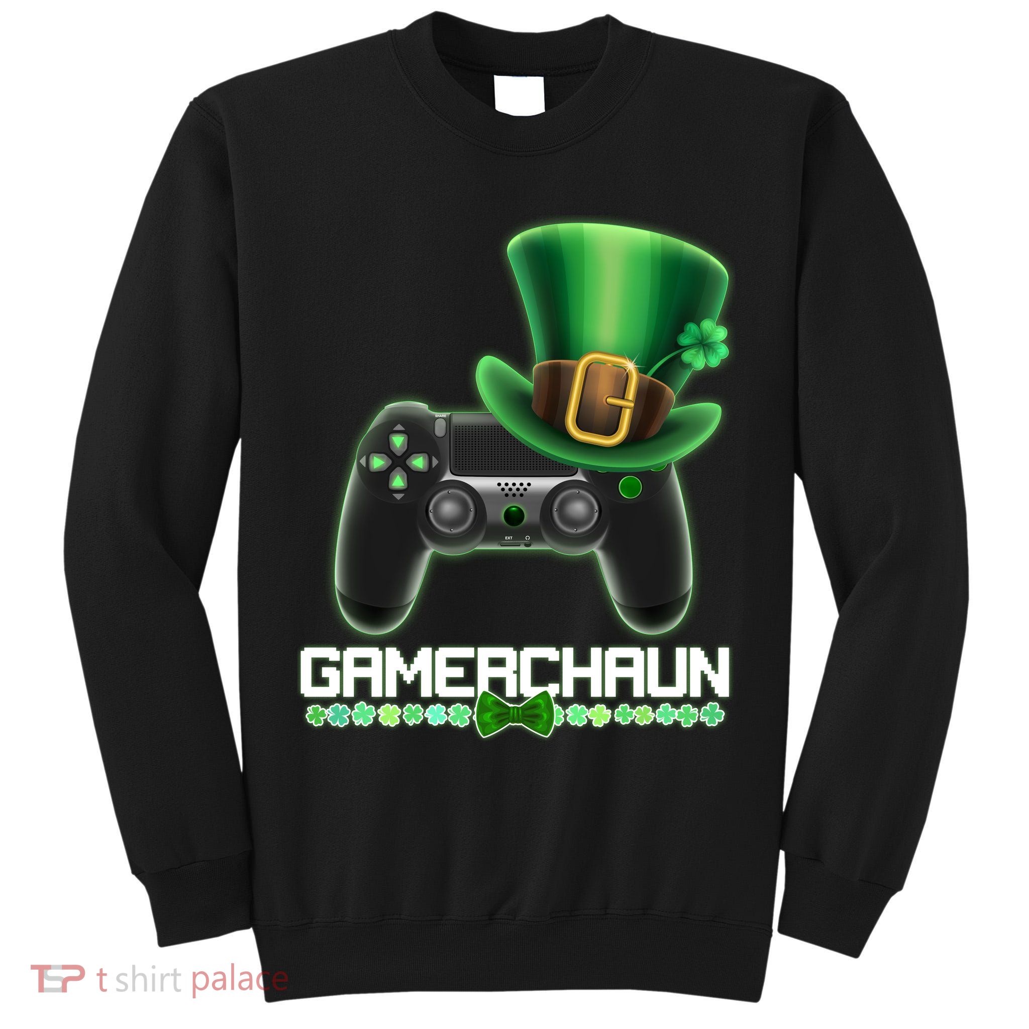 Cool St Patrick's Day Gamerchaun Game Controller Leprechaun Tall Sweatshirt