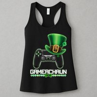 Cool St Patrick's Day Gamerchaun Game Controller Leprechaun Womens Tank Top