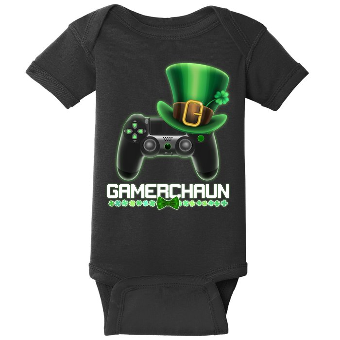 Cool St Patrick's Day Gamerchaun Game Controller Leprechaun Baby Bodysuit