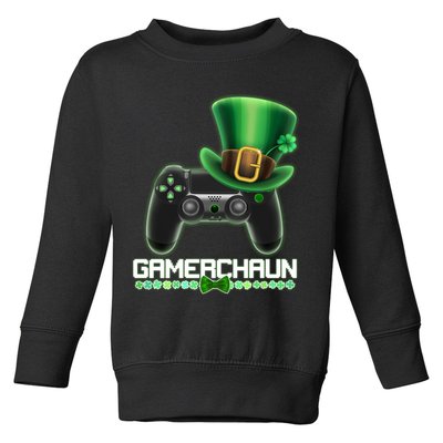 Cool St Patrick's Day Gamerchaun Game Controller Leprechaun Toddler Sweatshirt