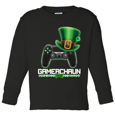 Cool St Patrick's Day Gamerchaun Game Controller Leprechaun Toddler Long Sleeve Shirt
