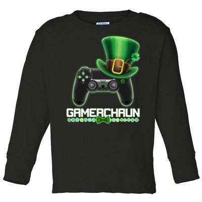 Cool St Patrick's Day Gamerchaun Game Controller Leprechaun Toddler Long Sleeve Shirt