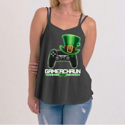 Cool St Patrick's Day Gamerchaun Game Controller Leprechaun Women's Strappy Tank