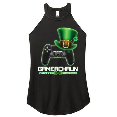 Cool St Patrick's Day Gamerchaun Game Controller Leprechaun Women's Perfect Tri Rocker Tank