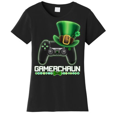 Cool St Patrick's Day Gamerchaun Game Controller Leprechaun Women's T-Shirt