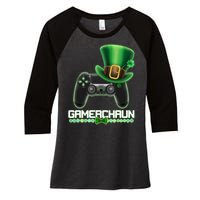 Cool St Patrick's Day Gamerchaun Game Controller Leprechaun Women's Tri-Blend 3/4-Sleeve Raglan Shirt