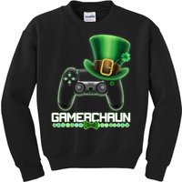 Cool St Patrick's Day Gamerchaun Game Controller Leprechaun Kids Sweatshirt