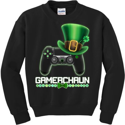 Cool St Patrick's Day Gamerchaun Game Controller Leprechaun Kids Sweatshirt