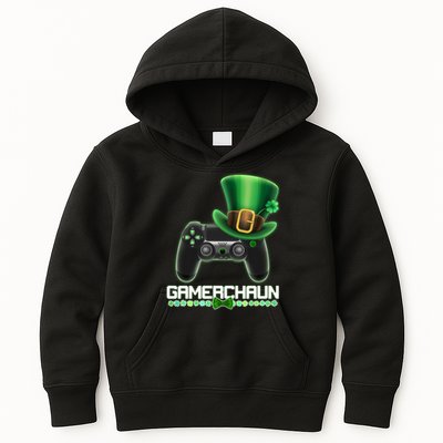Cool St Patrick's Day Gamerchaun Game Controller Leprechaun Kids Hoodie
