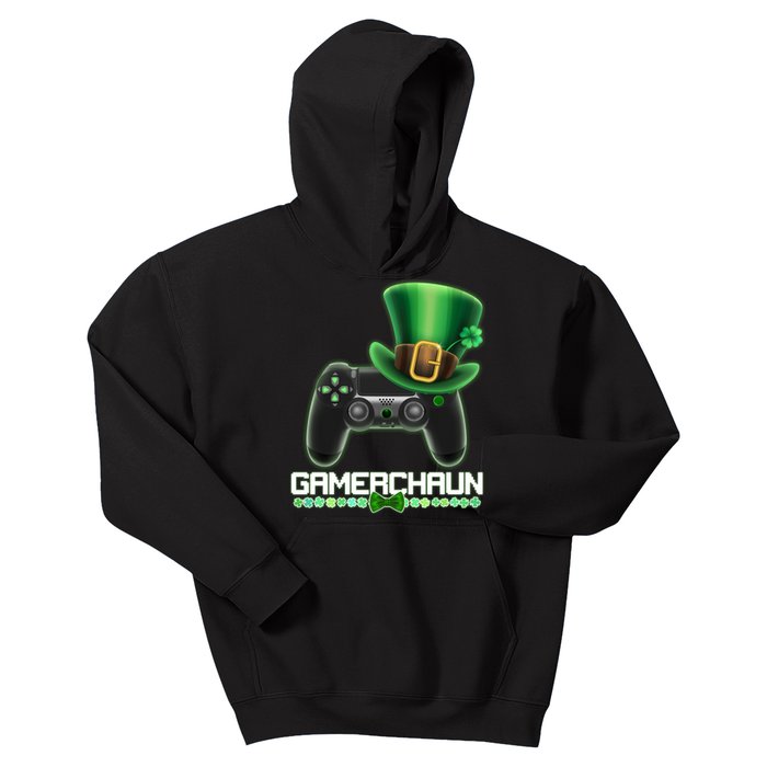 Cool St Patrick's Day Gamerchaun Game Controller Leprechaun Kids Hoodie