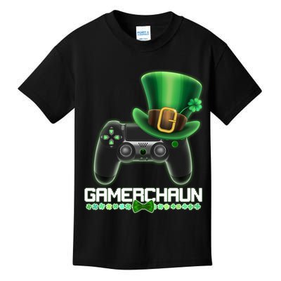 Cool St Patrick's Day Gamerchaun Game Controller Leprechaun Kids T-Shirt