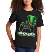 Cool St Patrick's Day Gamerchaun Game Controller Leprechaun Kids T-Shirt