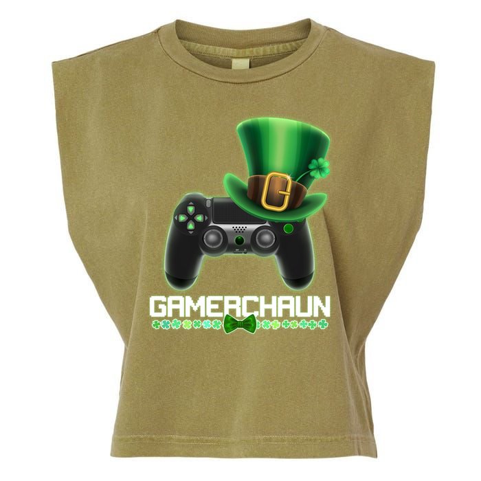 Cool St Patrick's Day Gamerchaun Game Controller Leprechaun Garment-Dyed Women's Muscle Tee