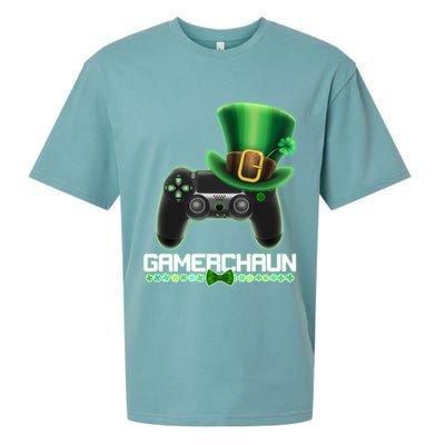 Cool St Patrick's Day Gamerchaun Game Controller Leprechaun Sueded Cloud Jersey T-Shirt