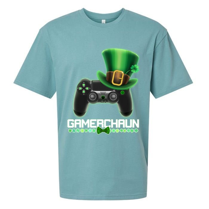Cool St Patrick's Day Gamerchaun Game Controller Leprechaun Sueded Cloud Jersey T-Shirt