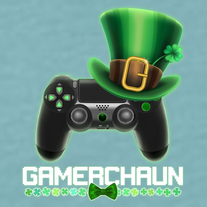 Cool St Patrick's Day Gamerchaun Game Controller Leprechaun Sueded Cloud Jersey T-Shirt