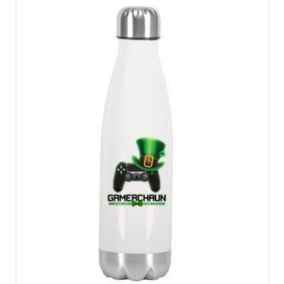 Cool St Patrick's Day Gamerchaun Game Controller Leprechaun Stainless Steel Insulated Water Bottle