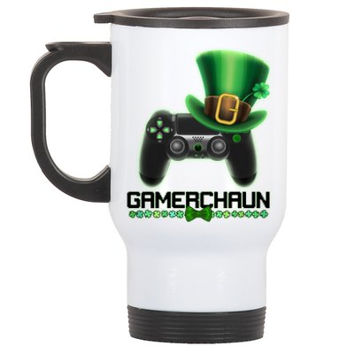 Cool St Patrick's Day Gamerchaun Game Controller Leprechaun Stainless Steel Travel Mug