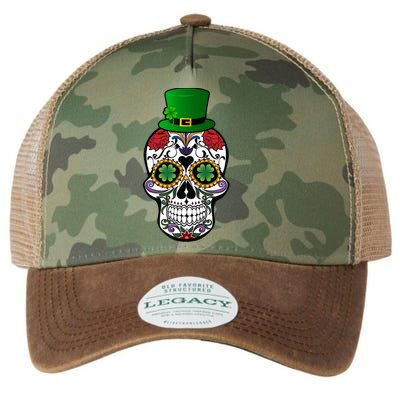 Cool St Patricks Day Irish Day Of The Dead Skull Legacy Tie Dye Trucker Hat