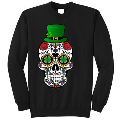 Cool St Patricks Day Irish Day Of The Dead Skull Sweatshirt