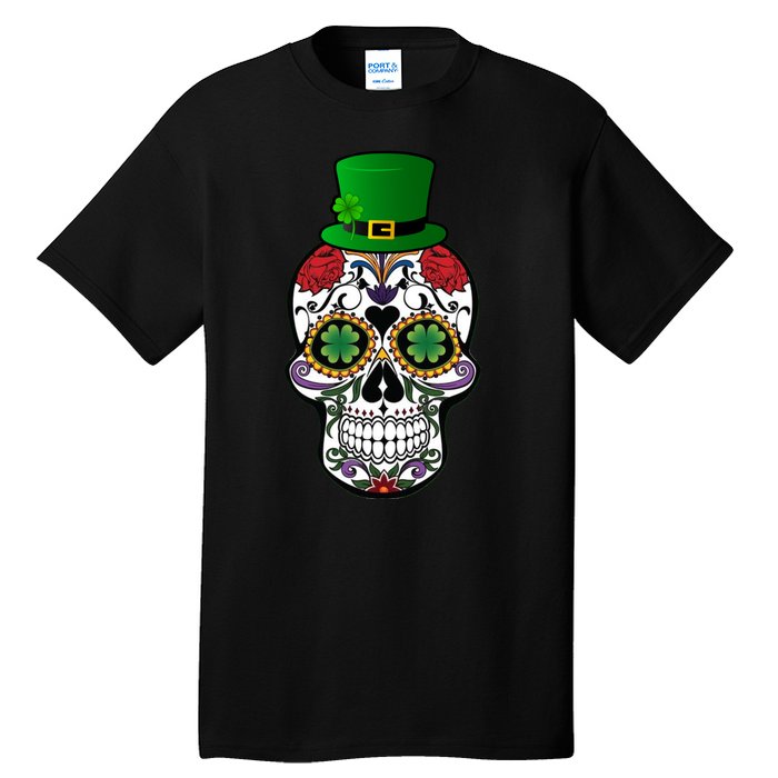 Cool St Patricks Day Irish Day Of The Dead Skull Tall T-Shirt