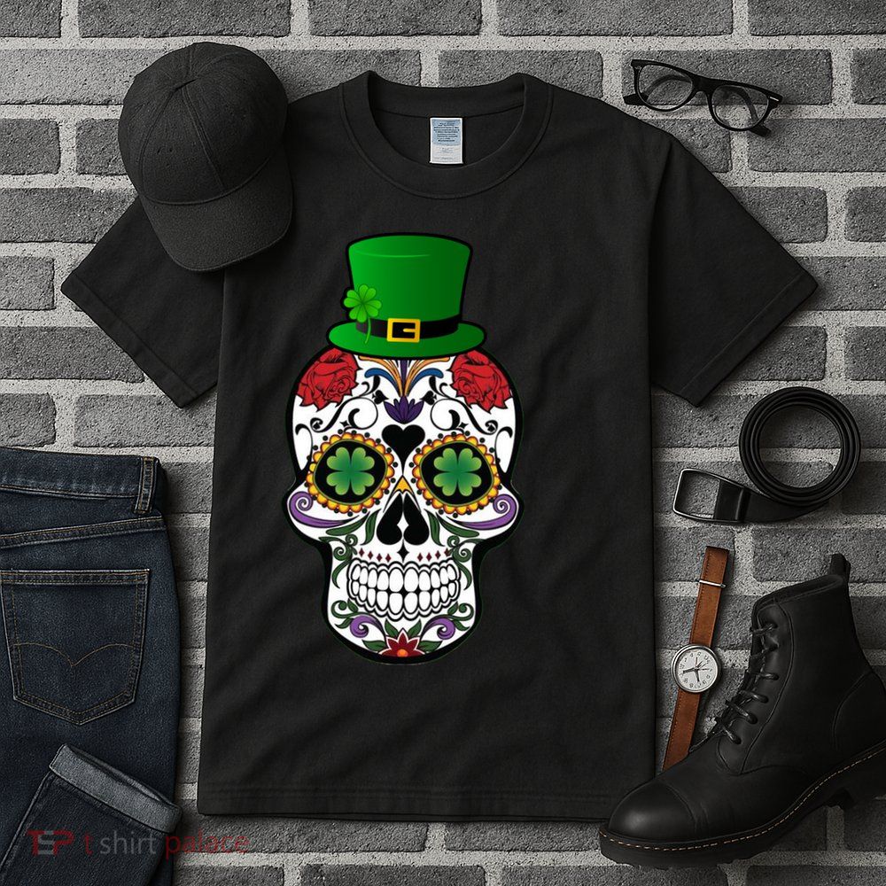 Cool St Patricks Day Irish Day Of The Dead Skull Tall T-Shirt