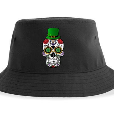 Cool St Patricks Day Irish Day Of The Dead Skull Sustainable Bucket Hat