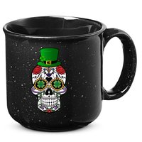 Cool St Patricks Day Irish Day Of The Dead Skull 15oz Campfire Ceramic Mug