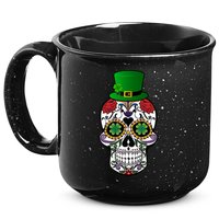 Cool St Patricks Day Irish Day Of The Dead Skull 15oz Campfire Ceramic Mug