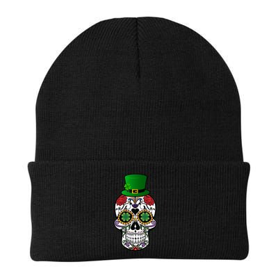 Cool St Patricks Day Irish Day Of The Dead Skull Knit Cap Winter Beanie