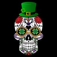 Cool St Patricks Day Irish Day Of The Dead Skull Drawstring Bag