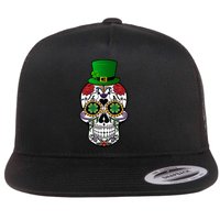 Cool St Patricks Day Irish Day Of The Dead Skull Flat Bill Trucker Hat