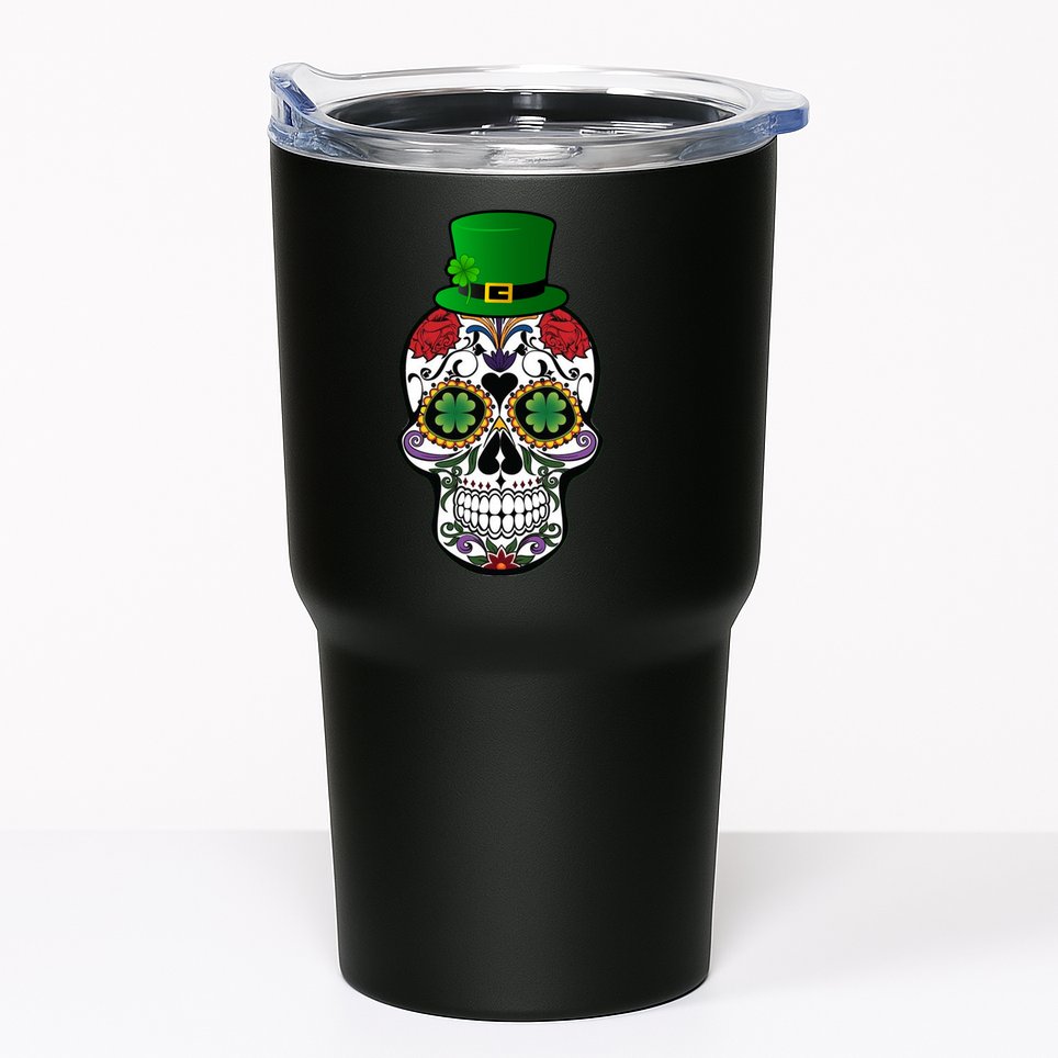 Cool St Patricks Day Irish Day Of The Dead Skull Tumbler