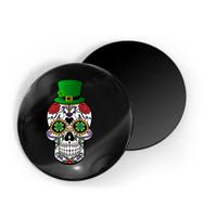 Cool St Patricks Day Irish Day Of The Dead Skull Magnet