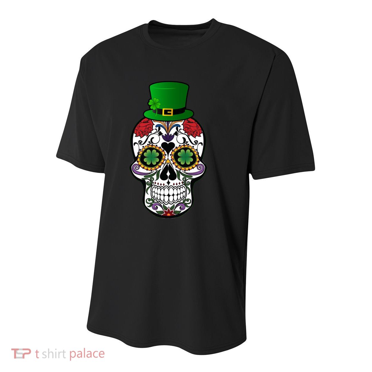 Cool St Patricks Day Irish Day Of The Dead Skull Youth Performance Sprint T-Shirt