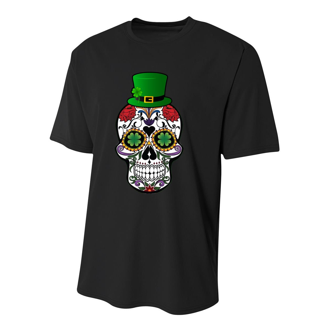 Cool St Patricks Day Irish Day Of The Dead Skull Youth Performance Sprint T-Shirt