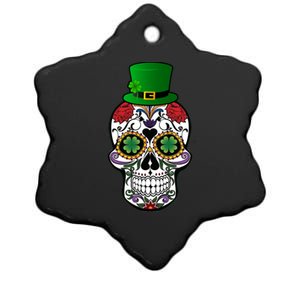 Cool St Patricks Day Irish Day Of The Dead Skull Ceramic Star Ornament