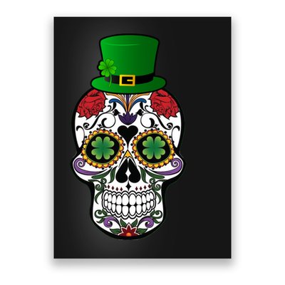 Cool St Patricks Day Irish Day Of The Dead Skull Poster