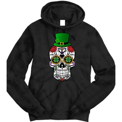 Cool St Patricks Day Irish Day Of The Dead Skull Tie Dye Hoodie