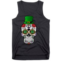 Cool St Patricks Day Irish Day Of The Dead Skull Tank Top