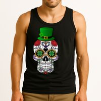Cool St Patricks Day Irish Day Of The Dead Skull Tank Top