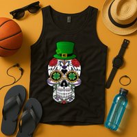 Cool St Patricks Day Irish Day Of The Dead Skull Tank Top
